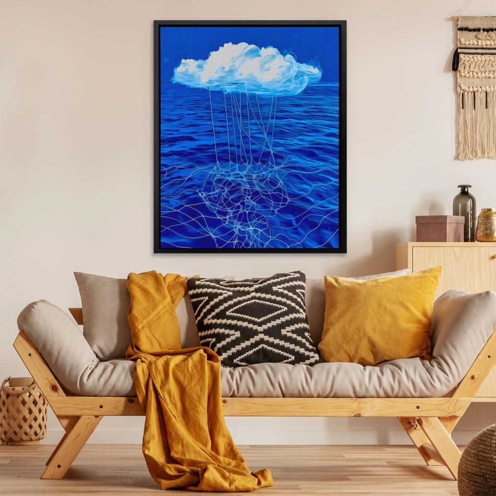 Oceanic Rainstorm - Blue Ocean Canvas Print