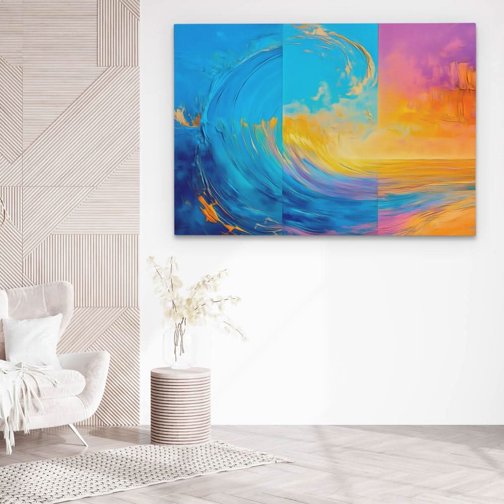 Oceanic Timelines - Coastal Wall Art in Black Frame