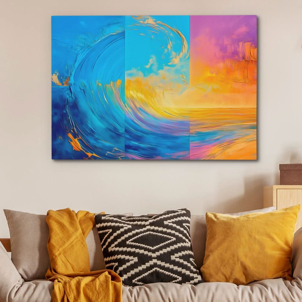 Oceanic Timelines - Abstract Wall Art in Black Frame