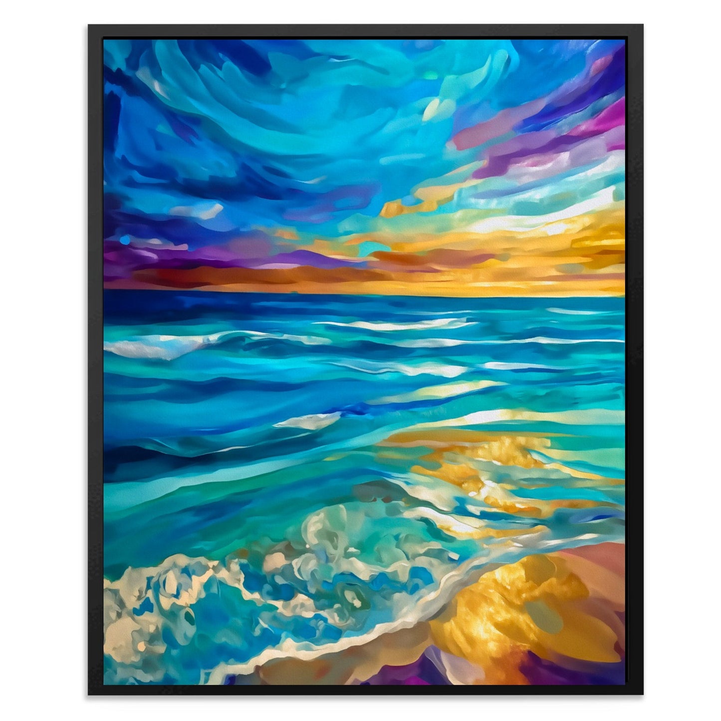 Ocean's Golden Tempest - Luxury Wall Art