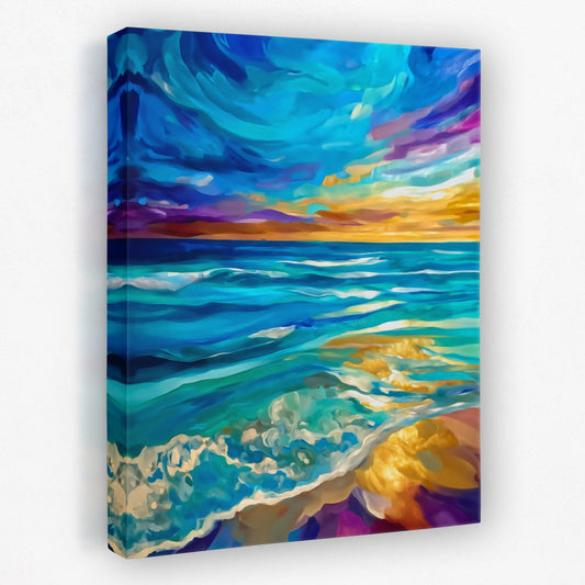 Ocean's Golden Tempest - Luxury Wall Art