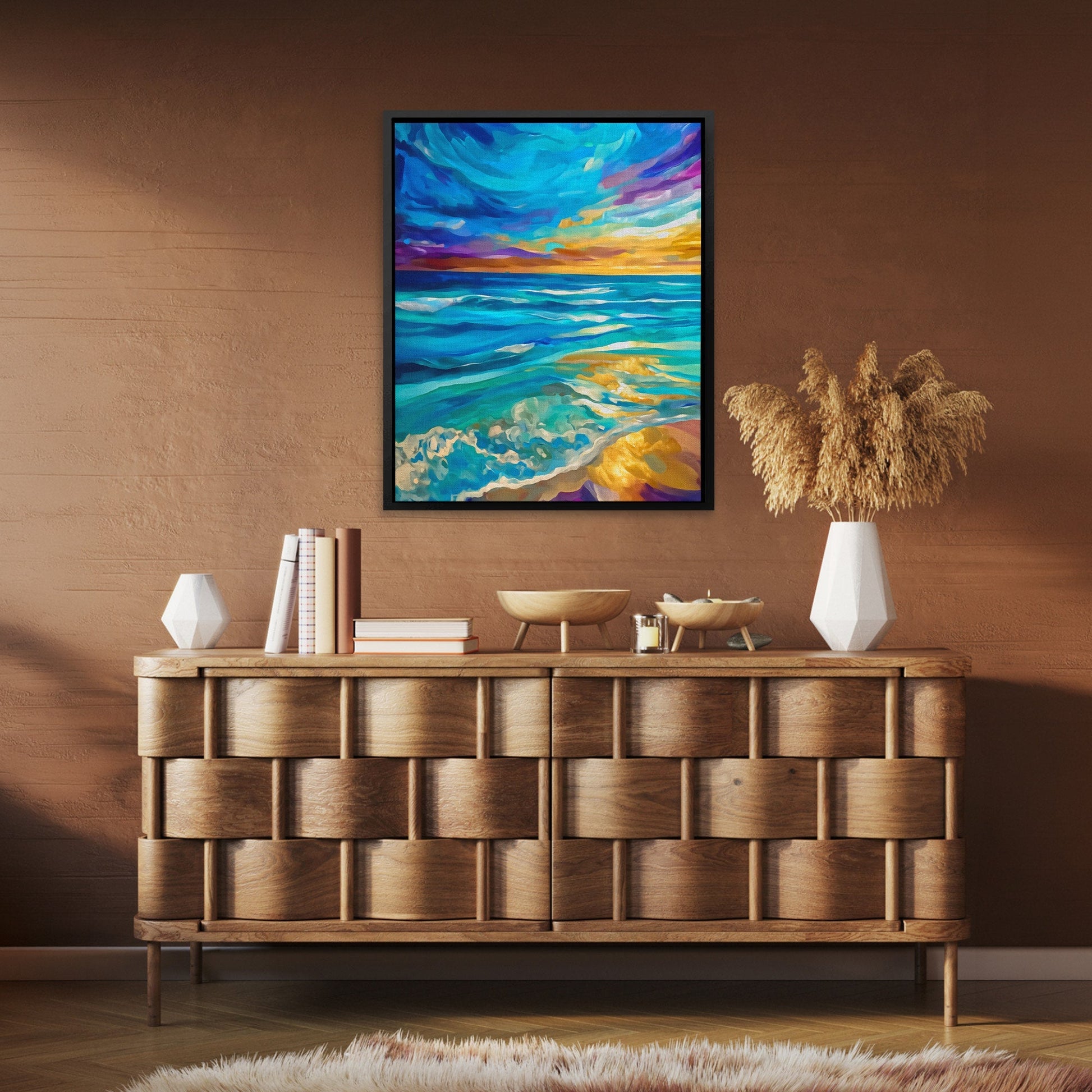Ocean's Golden Tempest - Luxury Wall Art