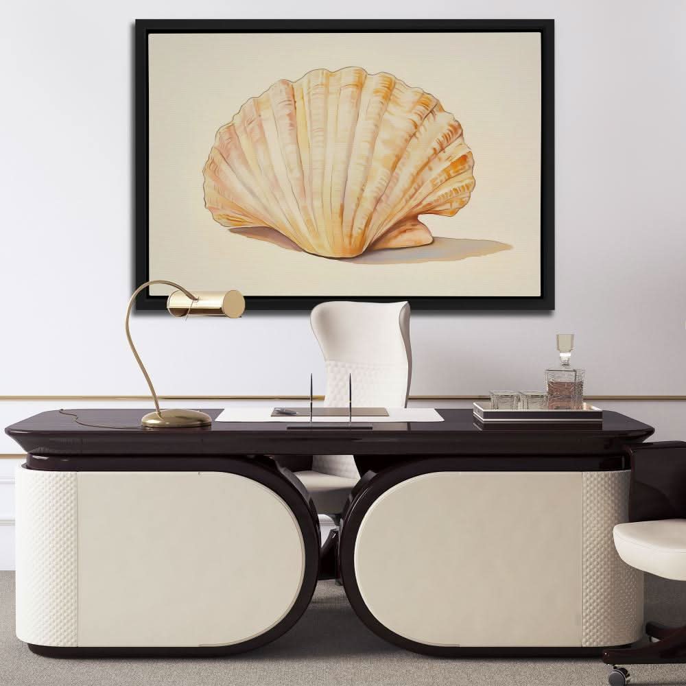 Ocean’s Keepsake - Beach House Wall Art in Black Frame