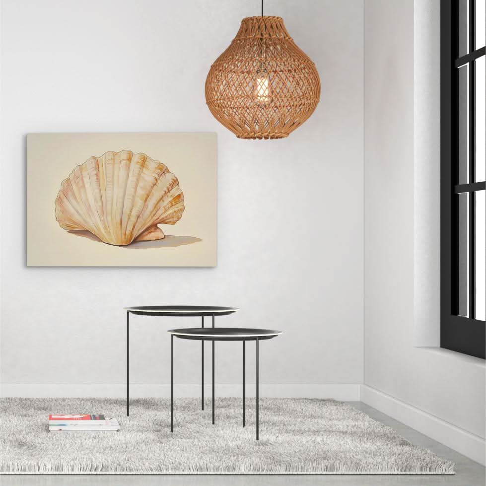 Ocean’s Keepsake - Beige Wall Art for Hallway
