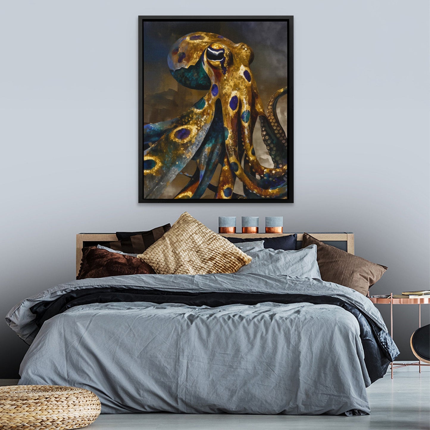 Octopus Golden Depths - Luxury Wall Art