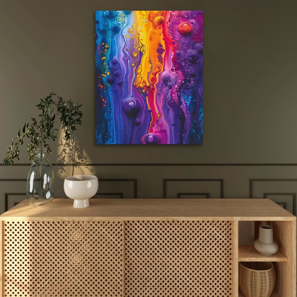 Oil Envy - Rainbow Wall Art in Black Frame