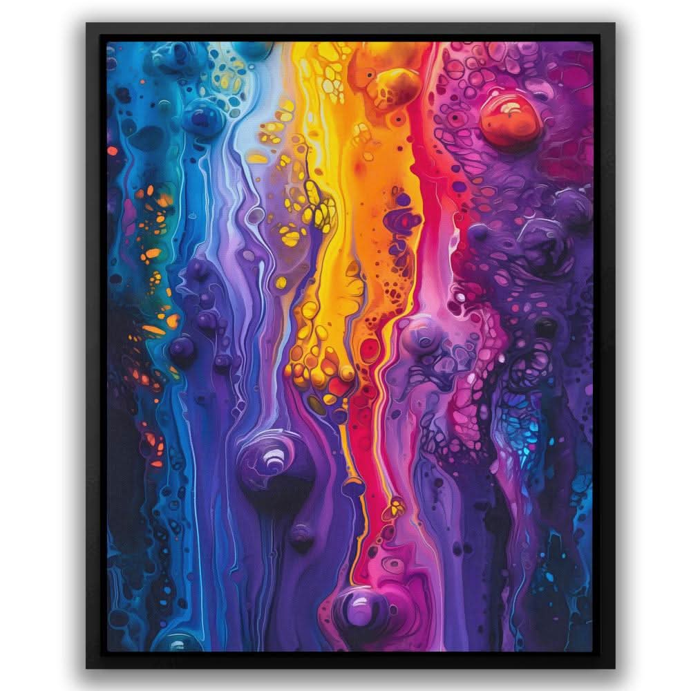 Oil Envy - Abstract Wall Art in Black Frame