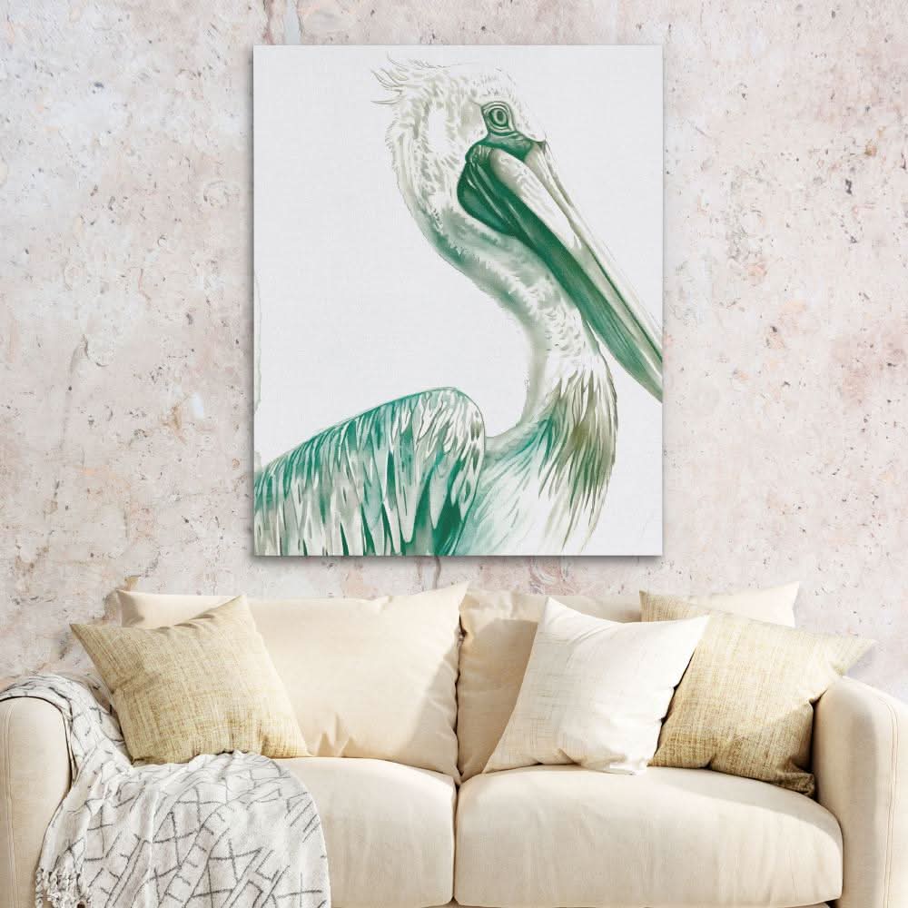 Old Pelican - Large Minimalist Canvas Print