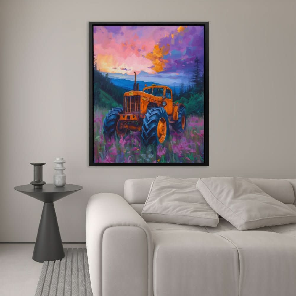 Old Tractor - Large Vintage Canvas Print