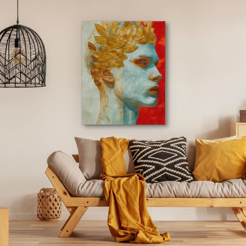 Olympians Crown - Modern Gold Canvas Wall Art