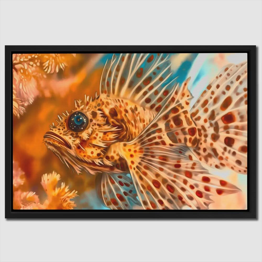 Orange Rock Fish - Brown Wall Art for Dining Room