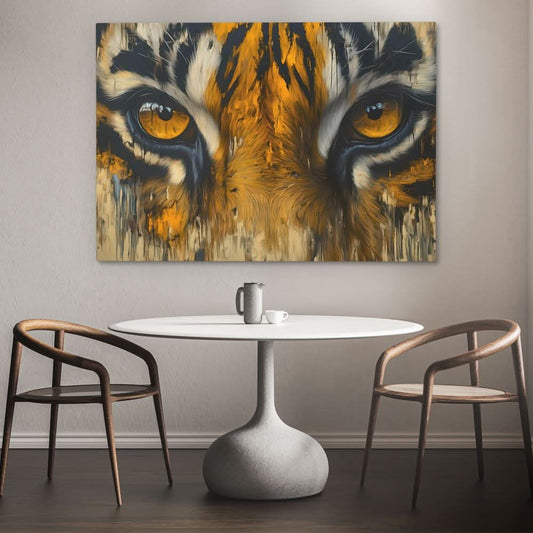 Orange Tiger Eyes - Wall Art in Black Frame