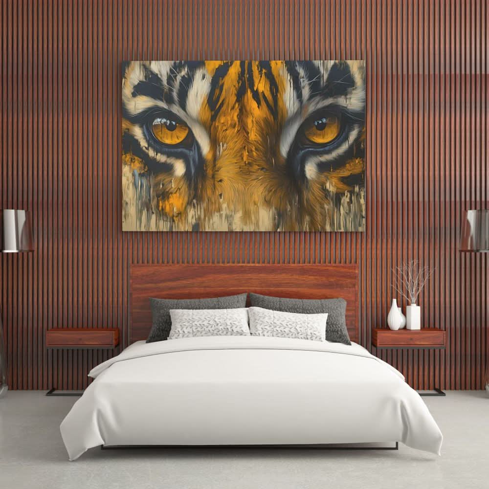 Orange Tiger Eyes - Large Canvas Print