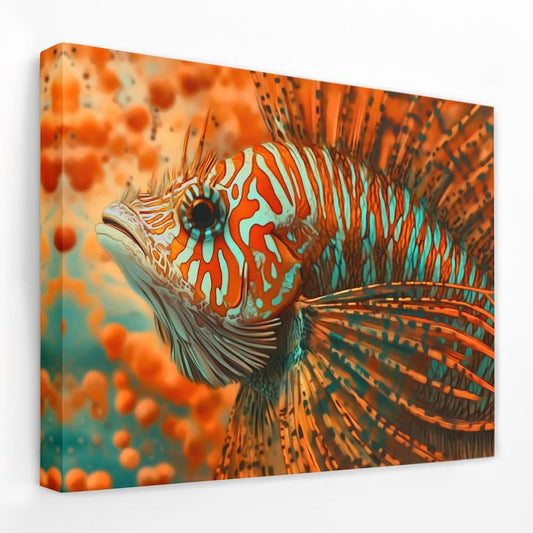 Orange Tropical Fish - Animals Canvas Wall Art