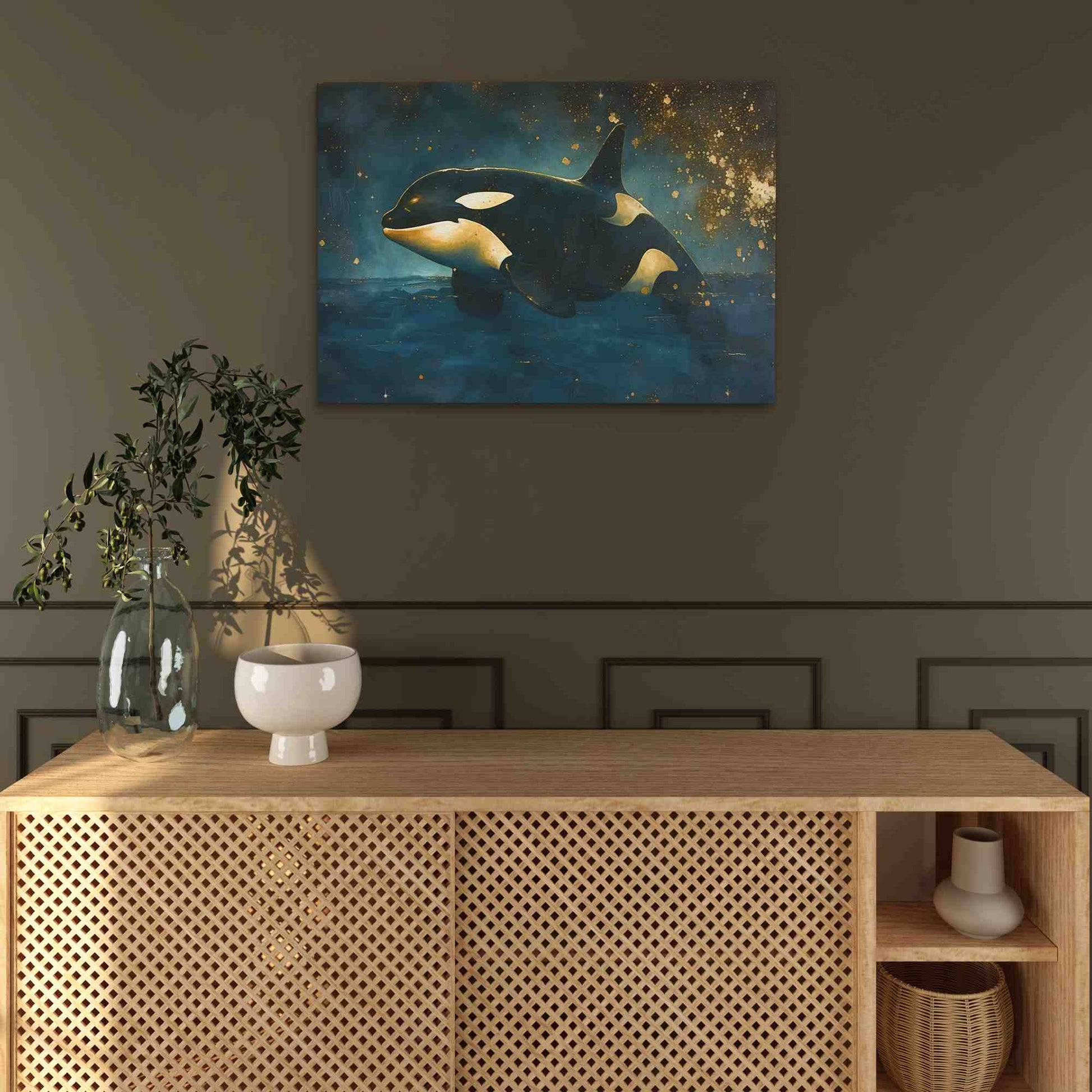 Orca Out of Water - Wall Art in Black Frame