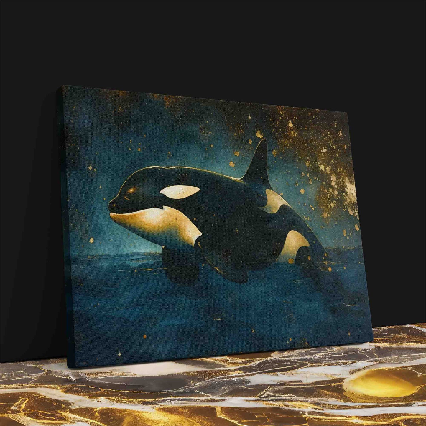 Orca Out of Water - Black Fish Canvas Print