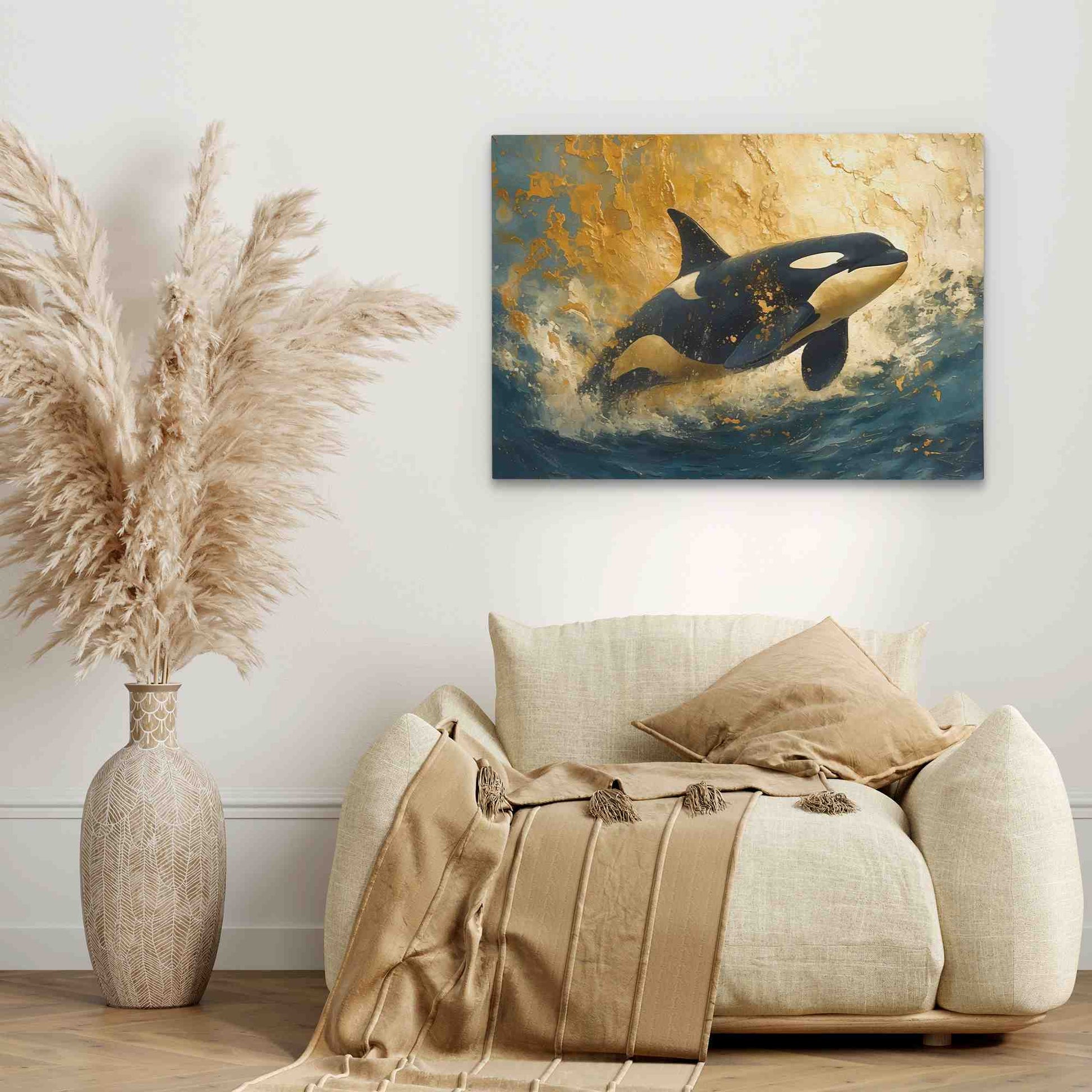 Orca Tide Dancer - Wall Art in Black Frame