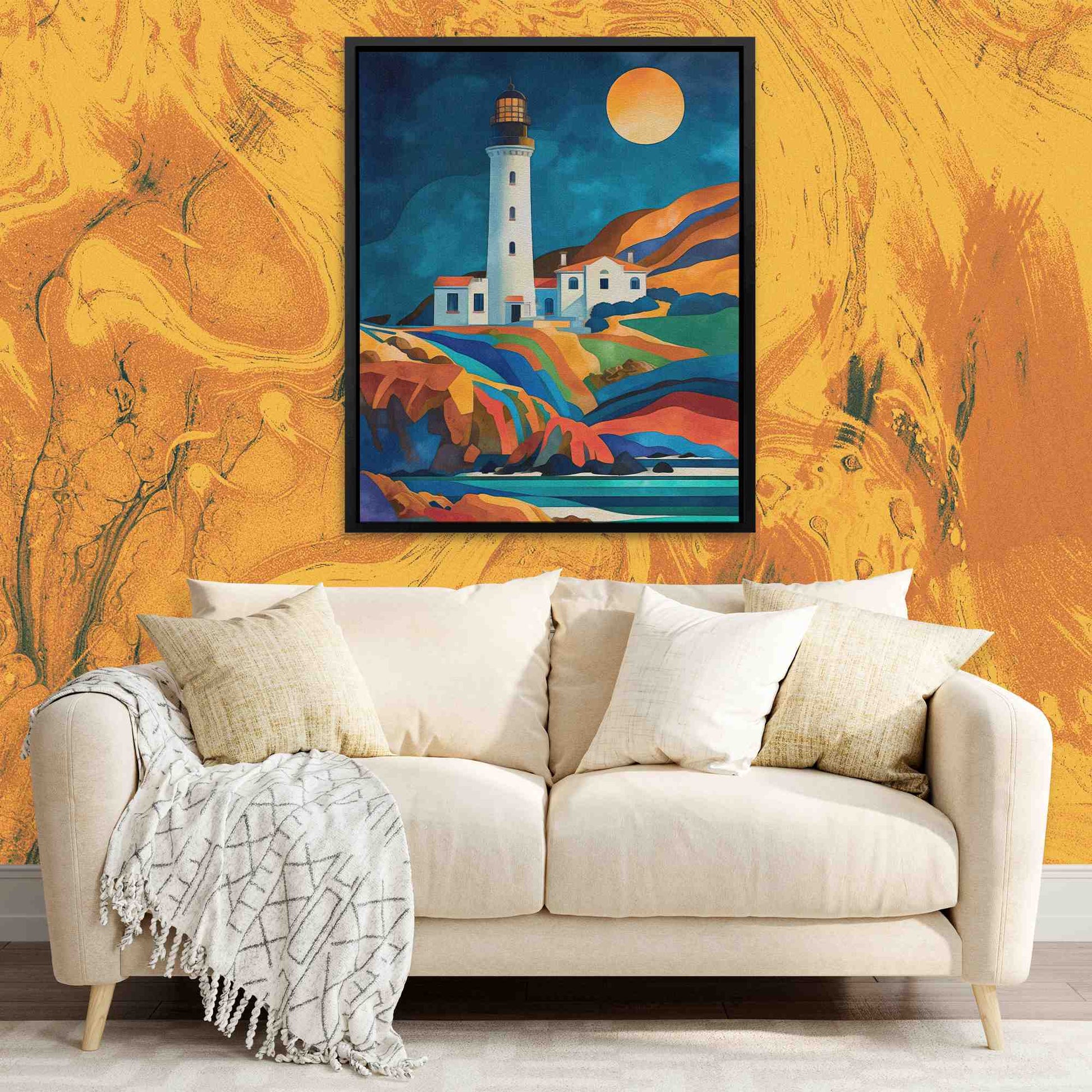 Oregon Lighthouse - Beach House Canvas Print