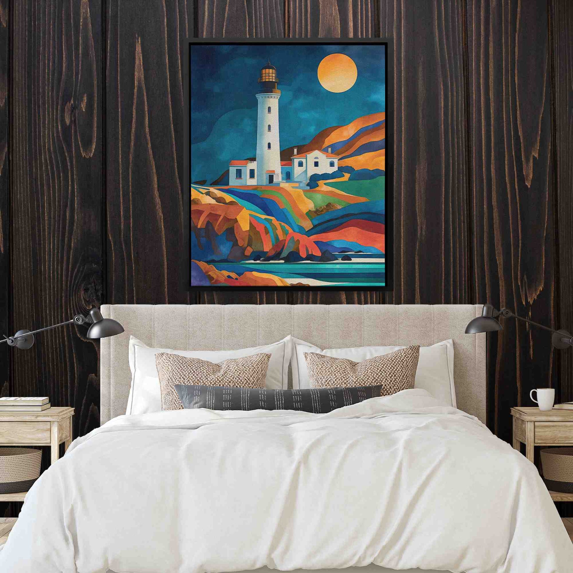 Oregon Lighthouse - Wall Art in Black Frame