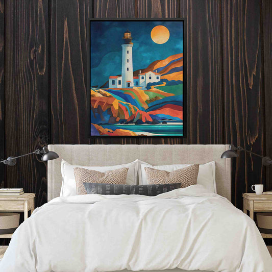 Oregon Lighthouse - Wall Art in Black Frame