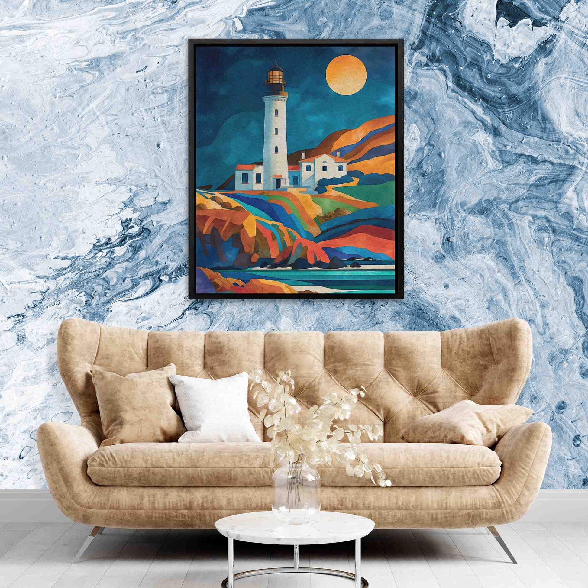 Oregon Lighthouse - Beach Art