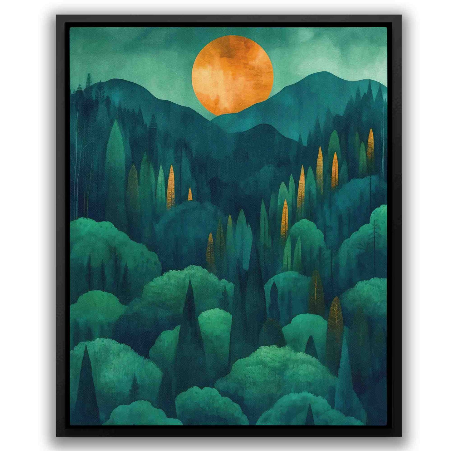 Oregon Valley - Green Canvas Wall Art