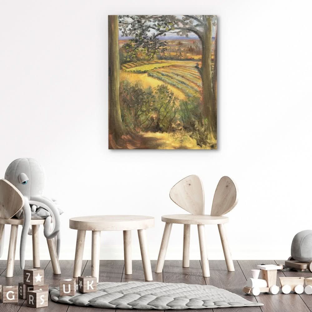 Oregon Vineyard - Earth Tones Canvas Wall Art