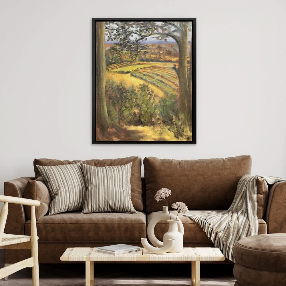 Oregon Vineyard - Denise Cousineau Wall Art in Black Frame