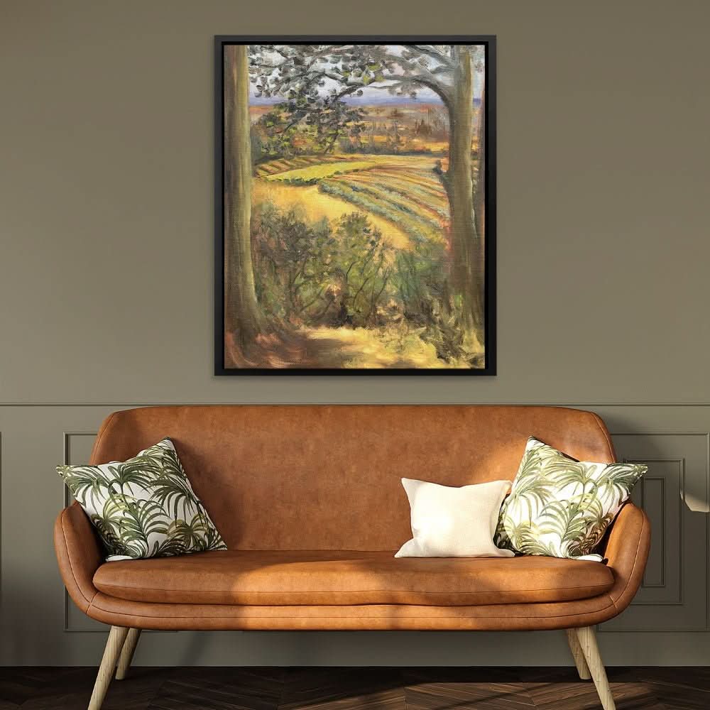 Oregon Vineyard - Earth Tones Wall Art for Home Office
