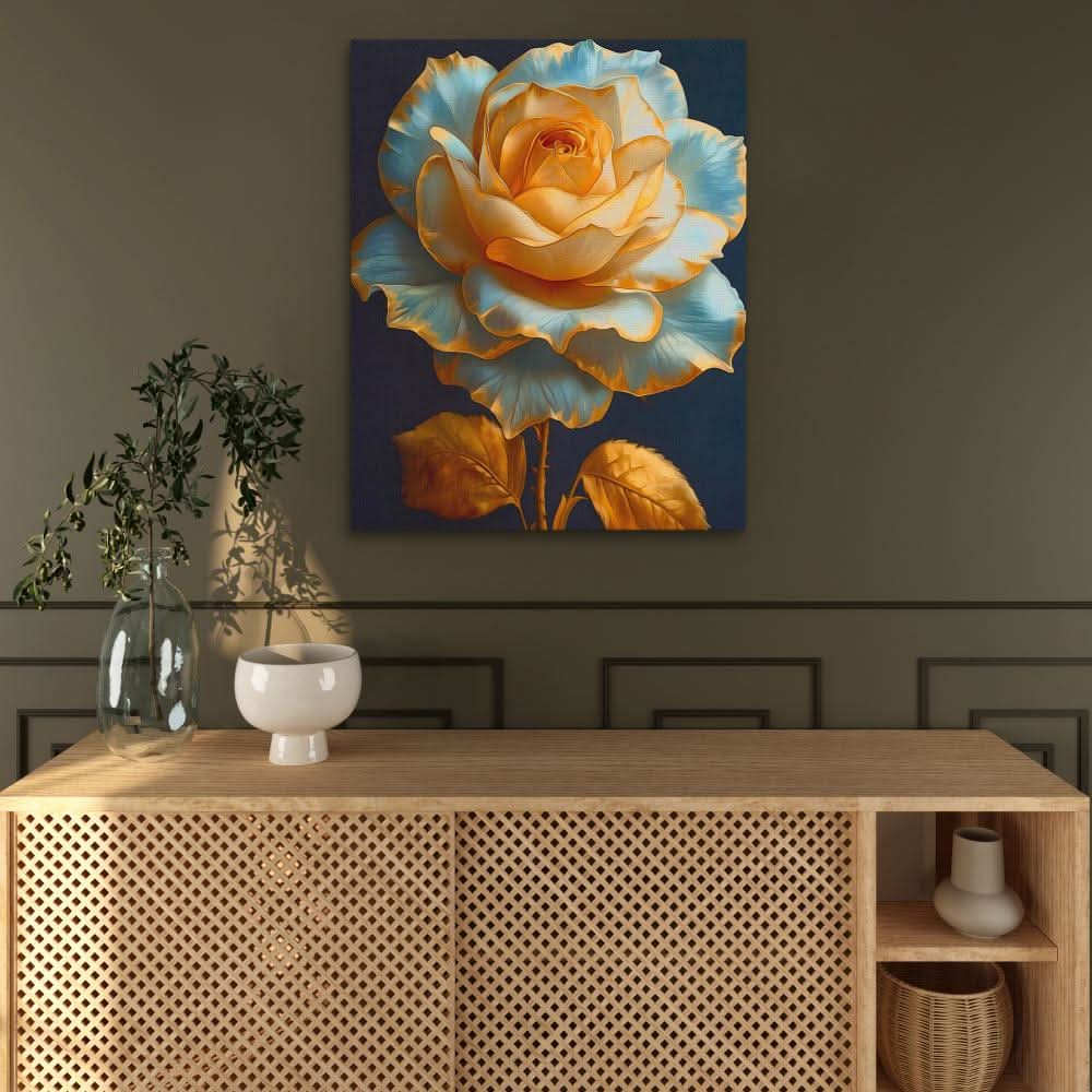 Organic Rose - Contemporary Wall Art in Black Frame