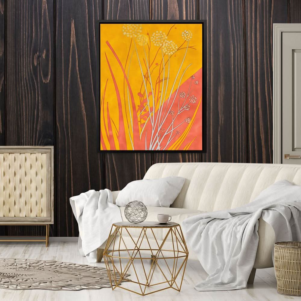 Organic Warmth - Nature Wall Art in Black Frame