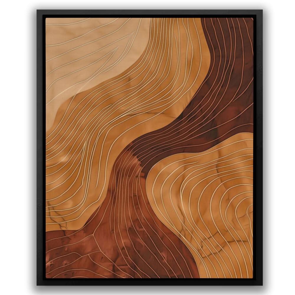 Organic Whispers - Abstract Wall Art in Black Frame