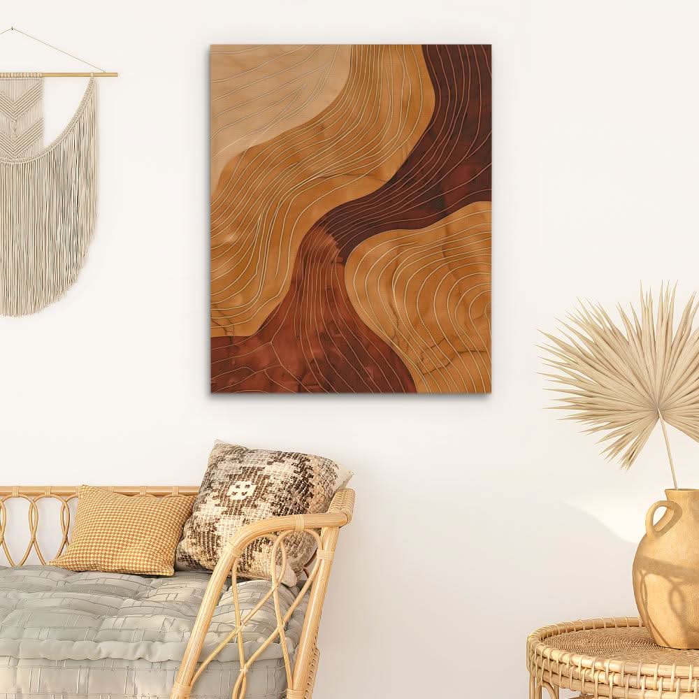 Organic Whispers - Minimalist Earth Tones Canvas Wall Art