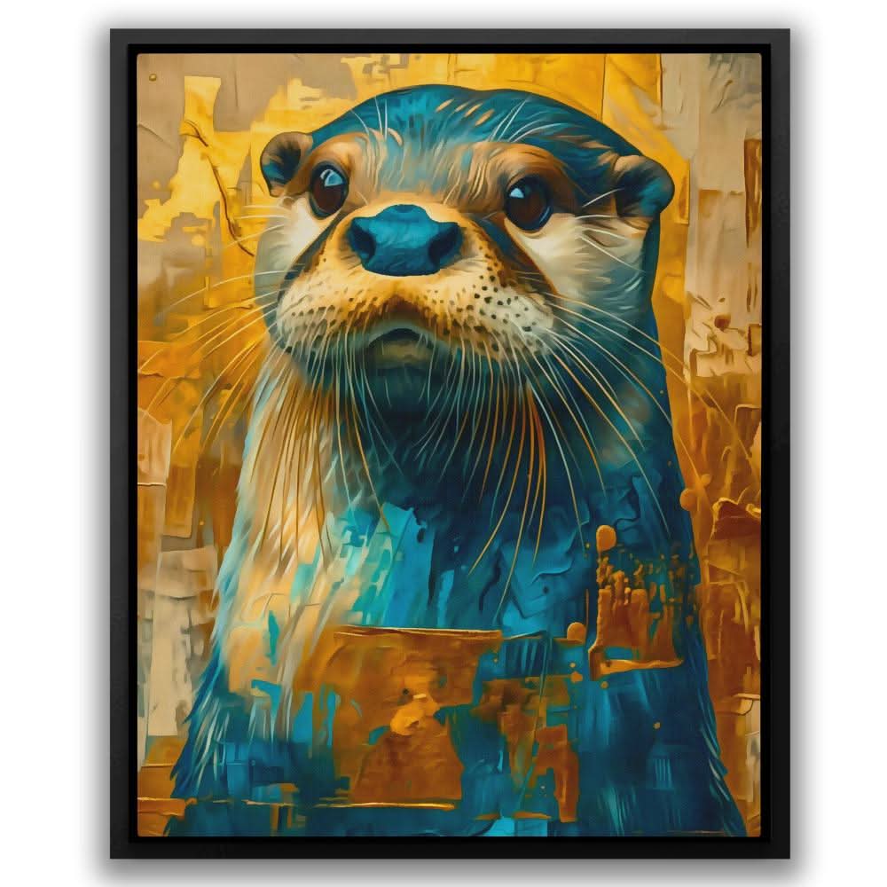 Otter Charm - Blue Nature Canvas Print