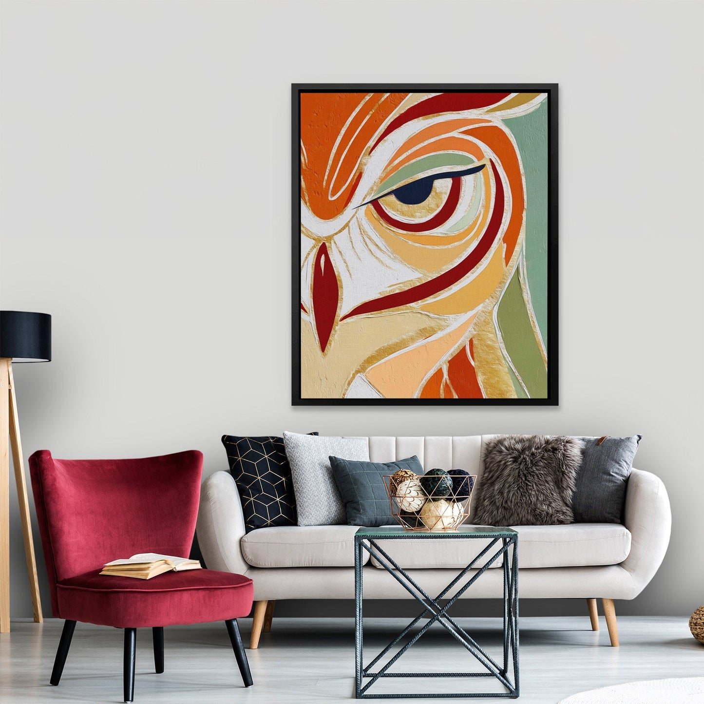 Owl's Ember Eye - Luxury Wall Art
