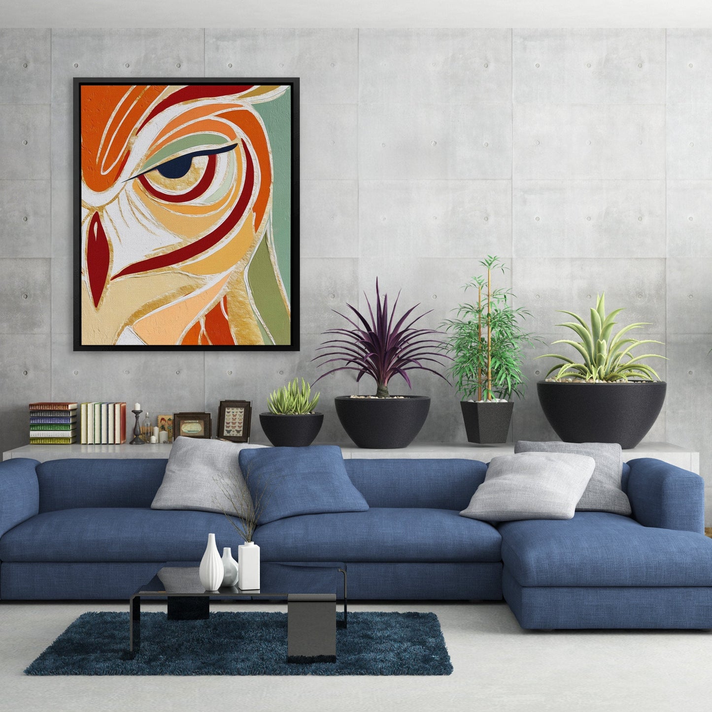 Owl's Ember Eye - Luxury Wall Art