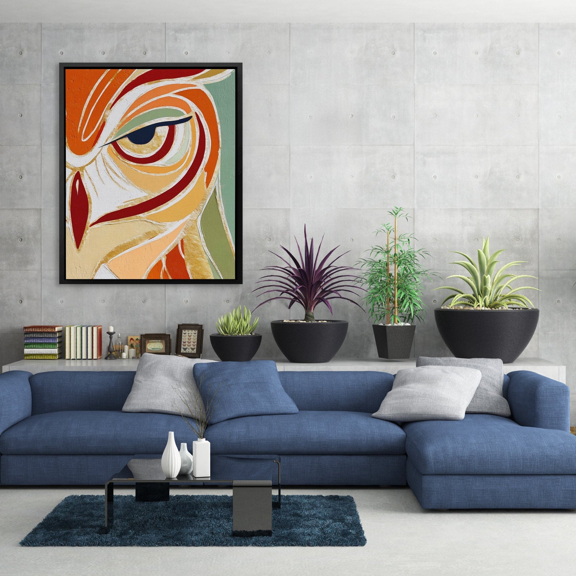 Owl's Ember Eye - Luxury Wall Art