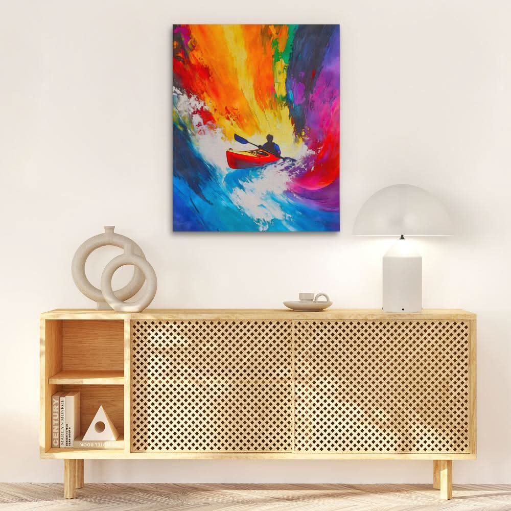 Paddle Through Chaos - Sports Wall Art in Black Frame