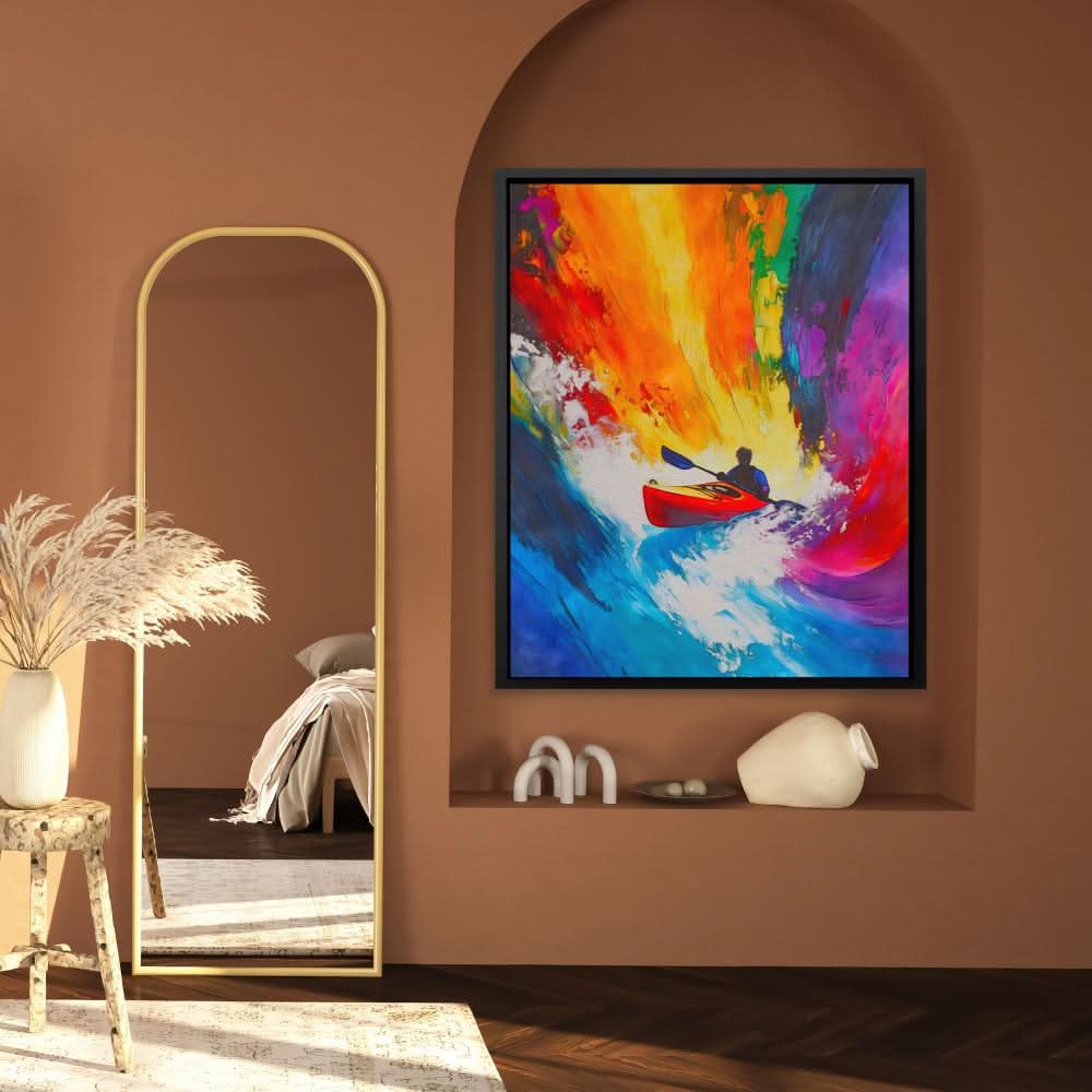Paddle Through Chaos - Blue Wall Art for Home Office