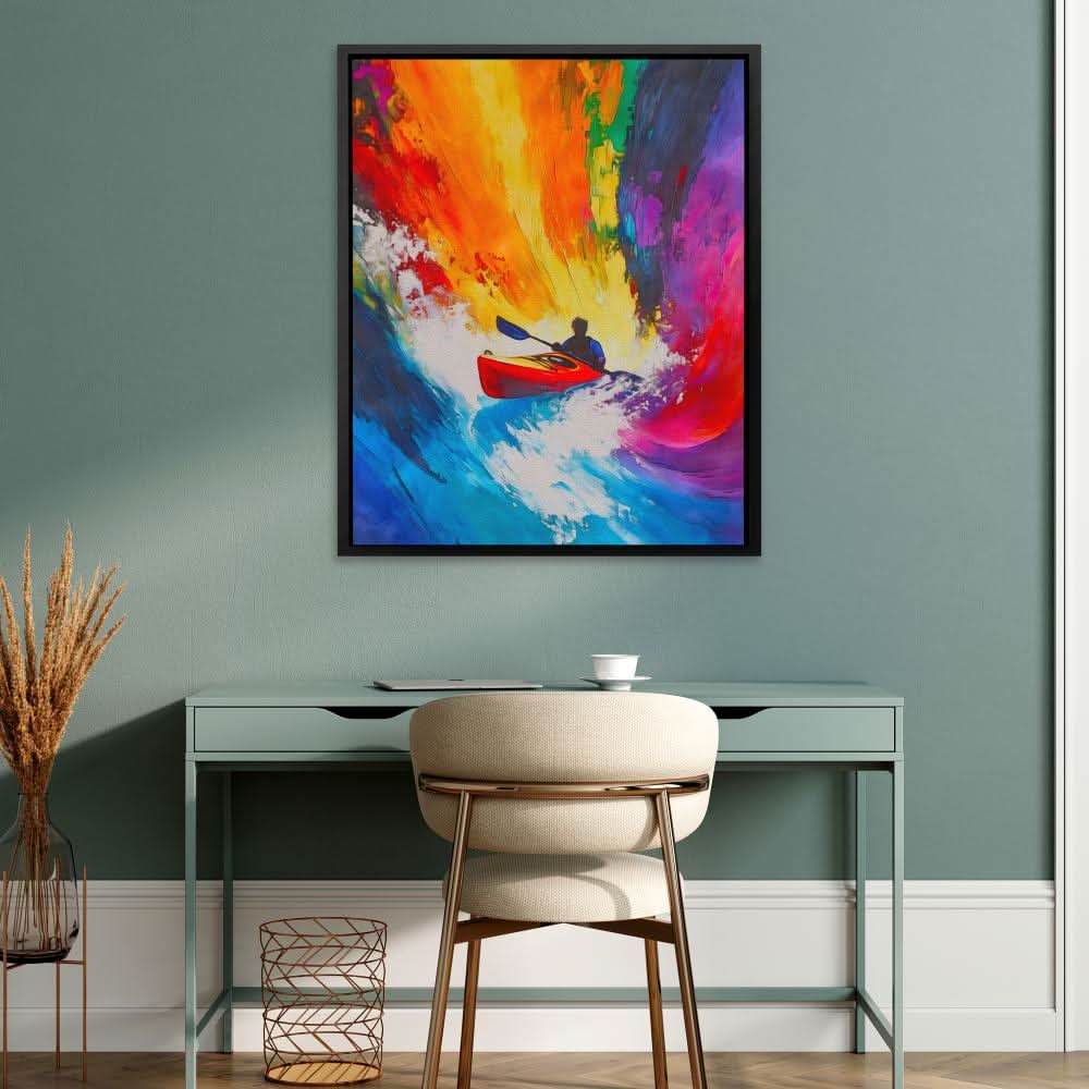 Paddle Through Chaos - Rainbow Art for Game Room