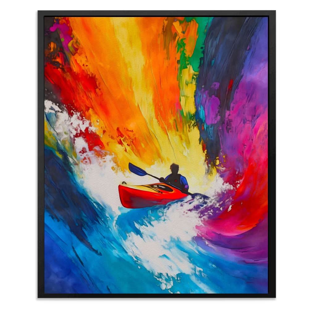 Paddle Through Chaos - Blue Sports Canvas Print