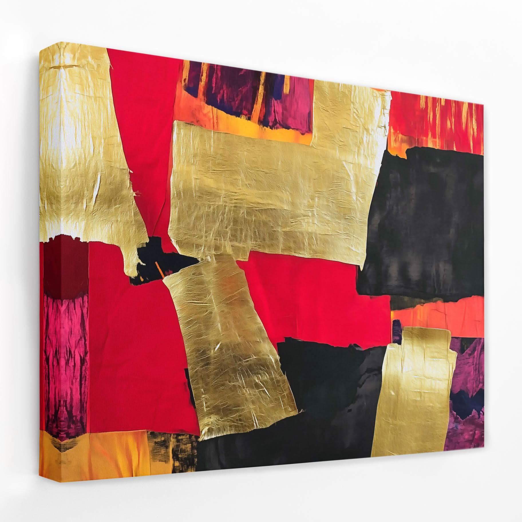 Pagoda’s Tranquility - Red and Black Canvas Wall Art