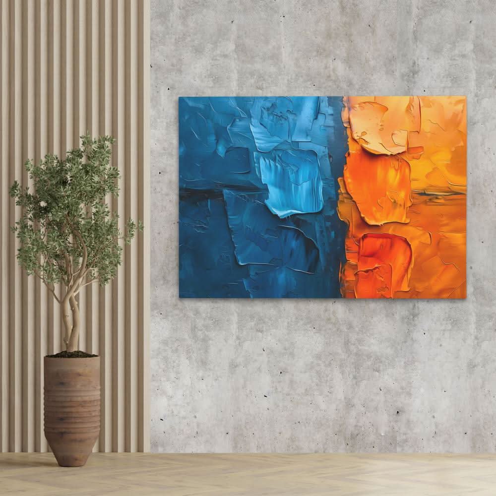 Paint Chunks - Abstract Blue Canvas Wall Art