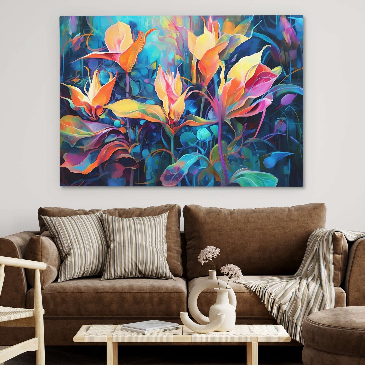 Painted Blossom - Wall Art in Black Frame