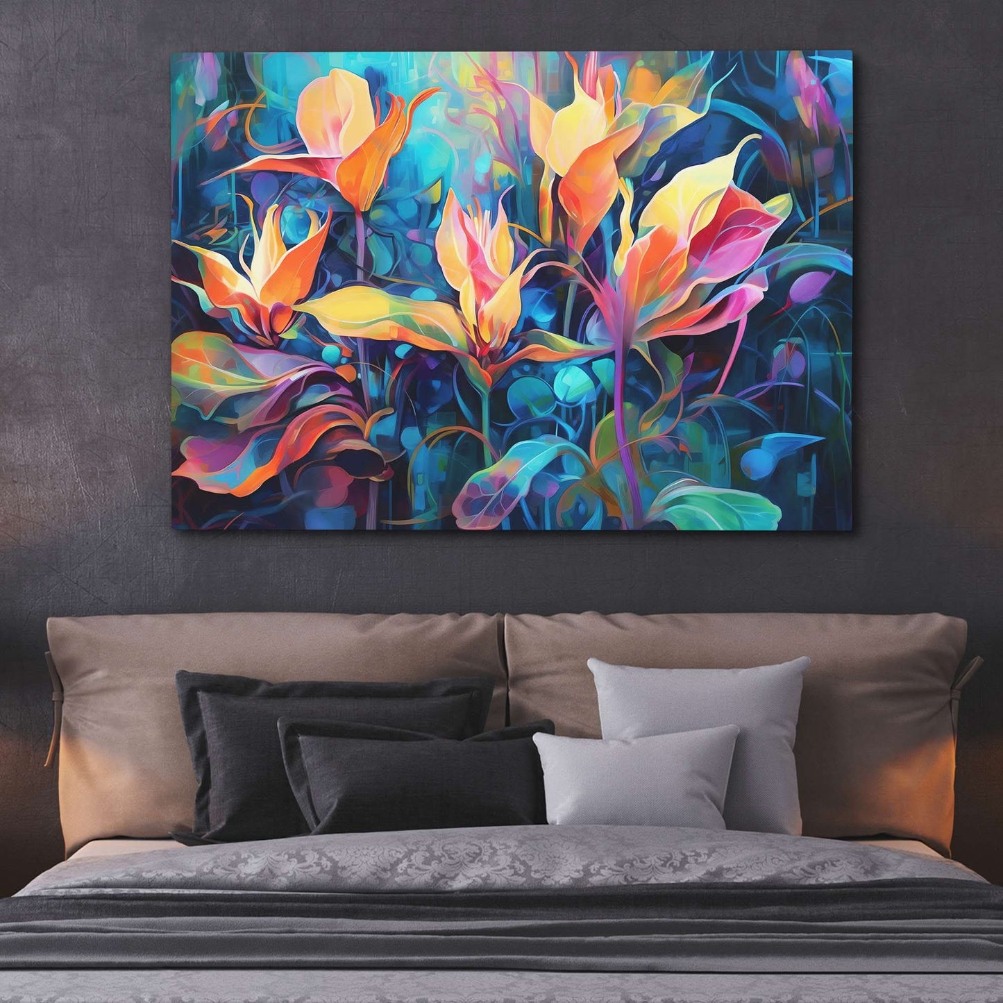 Painted Blossom - Colorful Female Canvas Print
