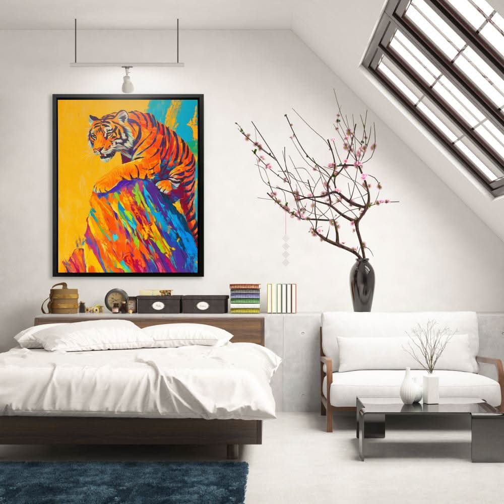 Painted Predator - Wall Art in Black Frame