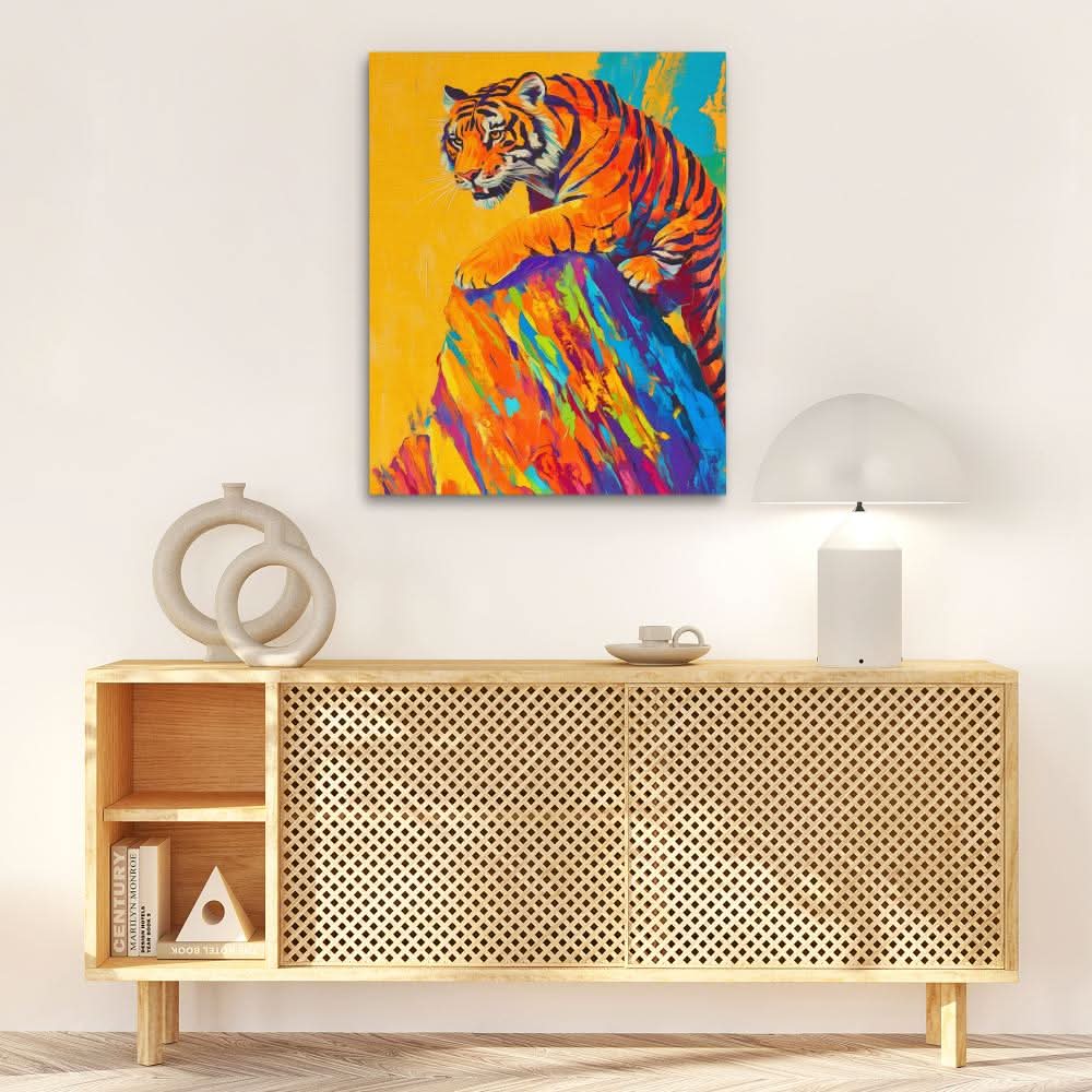 Painted Predator - Bold Wall Art in Black Frame