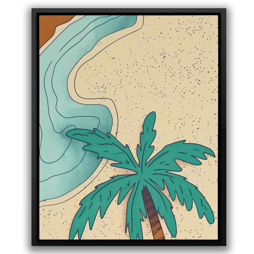 Palm Desert - Minimalist Wall Art in Black Frame