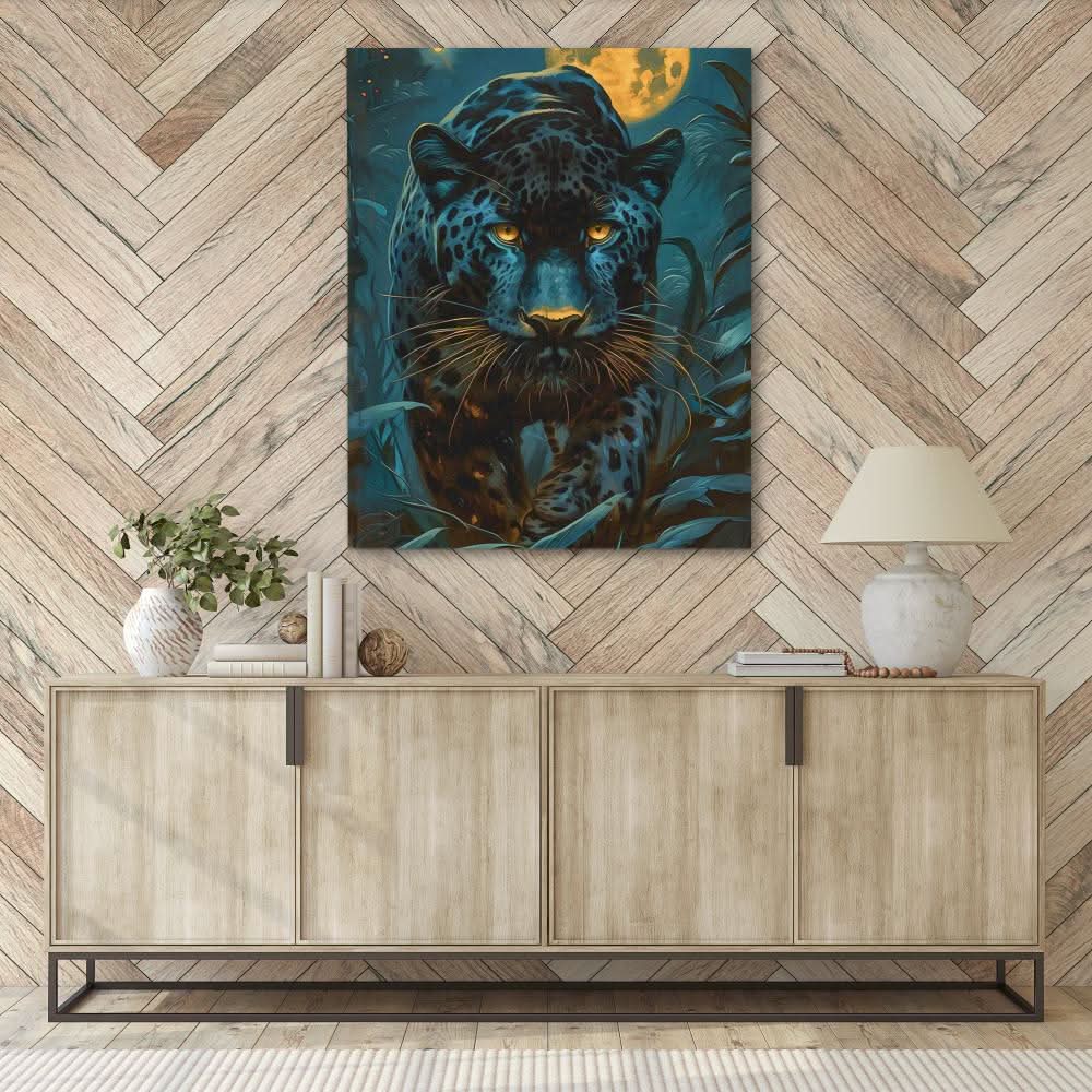 Panther Fury - Modern Black Canvas Wall Art