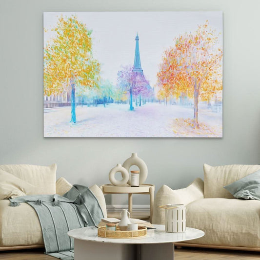 Parisian Autumn Glow - Wall Art in Black Frame